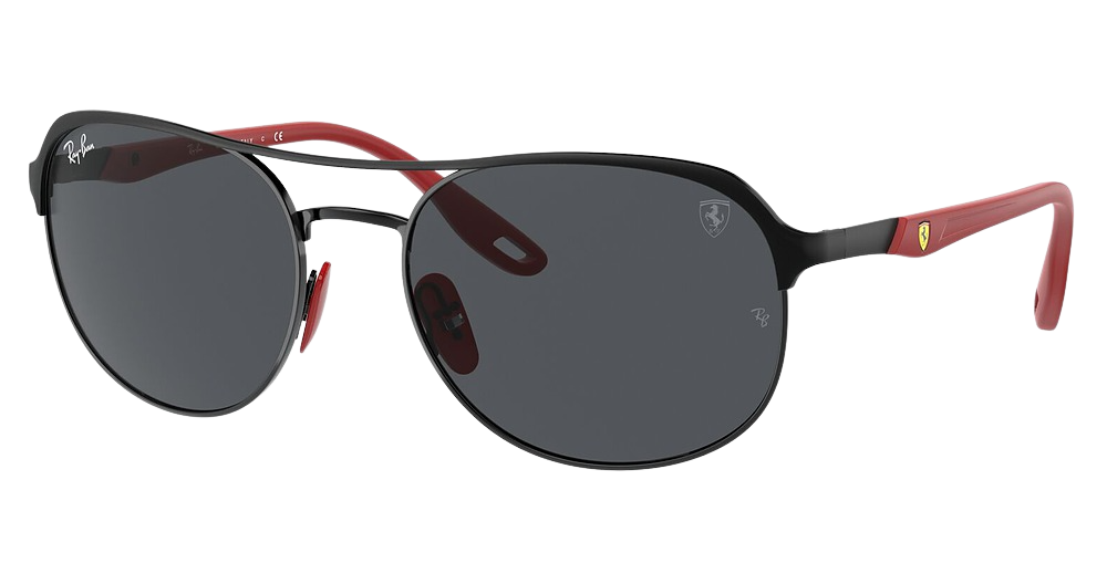 Ray-Ban RB3685M round sunglasses in Matte Black on Black/Dark Grey