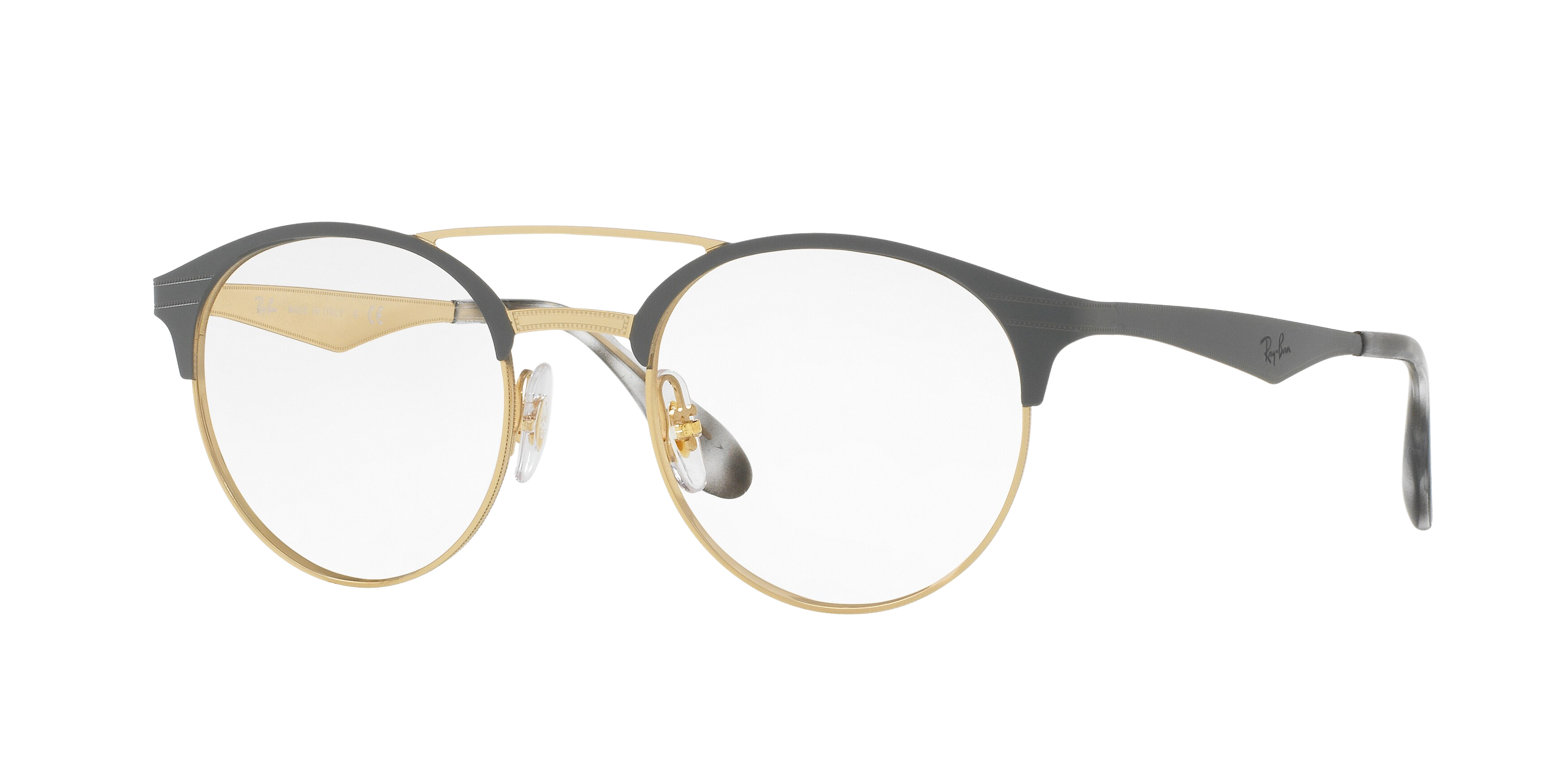 Ray-Ban RX3545V round eyeglasses in Gold/Matte Grey