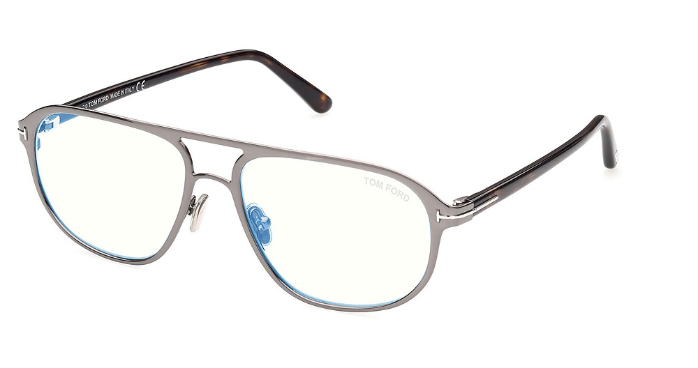 Tom Ford FT5751-B aviator eyeglasses in Shiny Dark Ruthenium