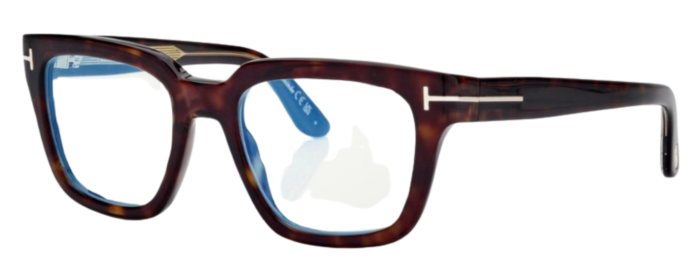 Tom Ford FT6027-F-B square eyeglasses in Dark Havana