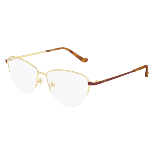 Gucci GG0580O cateye eyeglasses in Gold Pink Transparent