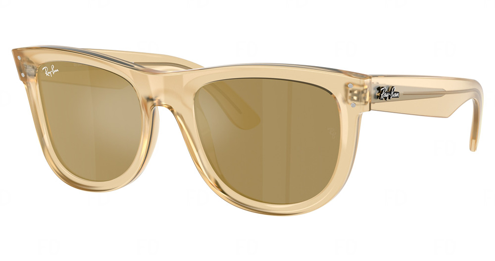 Ray-Ban RBR0502S WAYFARER REVERSE round sunglasses in Opal Yellow/Brown Mirror Gold