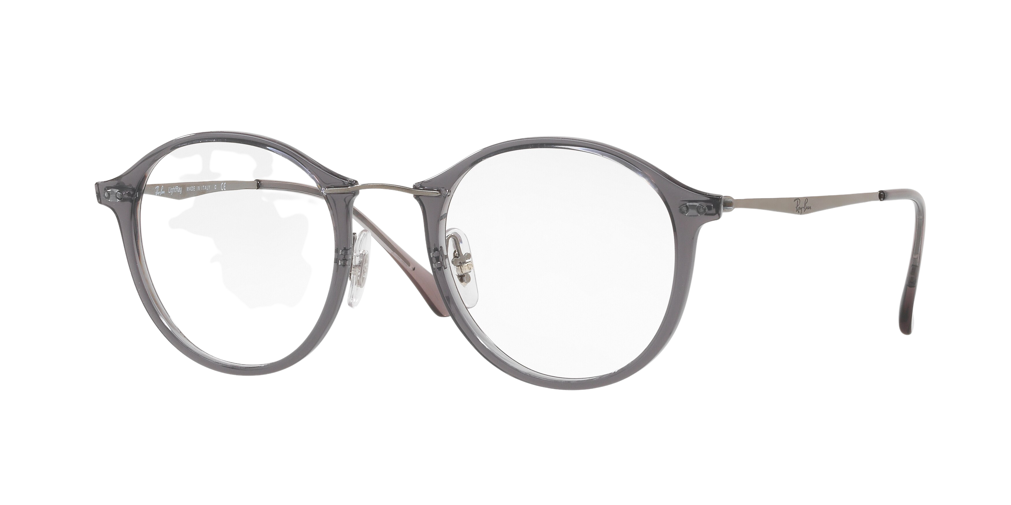 Ray-Ban RX7073 round eyeglasses in Shiny Grey