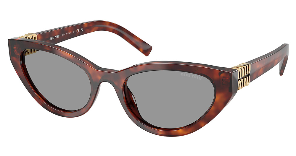 Miu Miu MU A04SF round sunglasses in Havana Mahogany/Grey