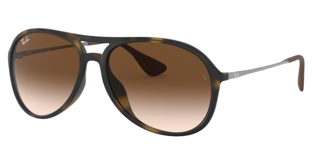Ray-Ban RB4201 ALEX aviator sunglasses in Rubber Havana/Brown Gradient Dark Brown