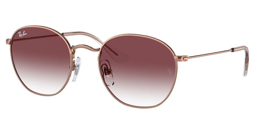 Ray-Ban RJ9572S JUNIOR ROB round sunglasses in Rose Gold/Clear Gradient Dark Violet