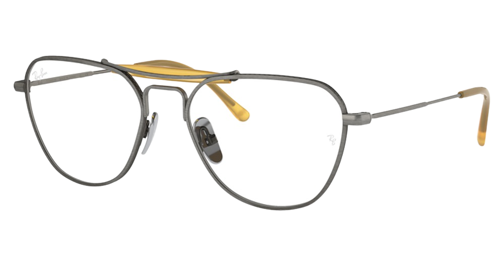 Ray-Ban RX8064V aviator eyeglasses in Demi Gloss Pewter