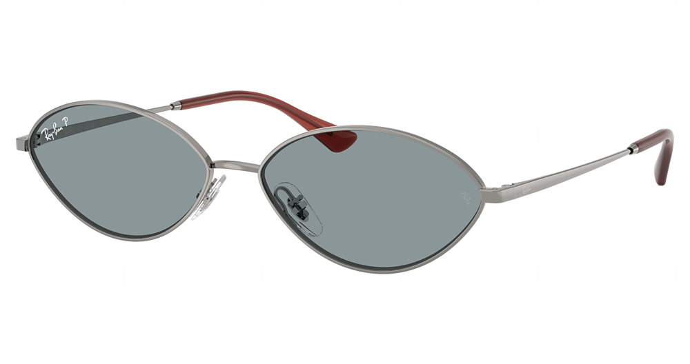 Ray-Ban RB3757 KAI round sunglasses in Gunmetal/Azure Polarized