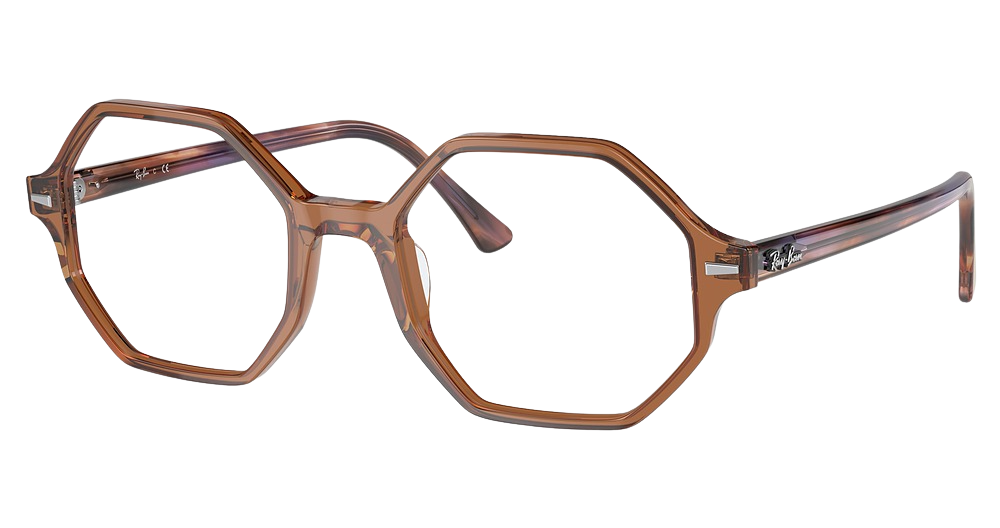 Ray-Ban RX5472 BRITT irregular eyeglasses in Transparent Brown