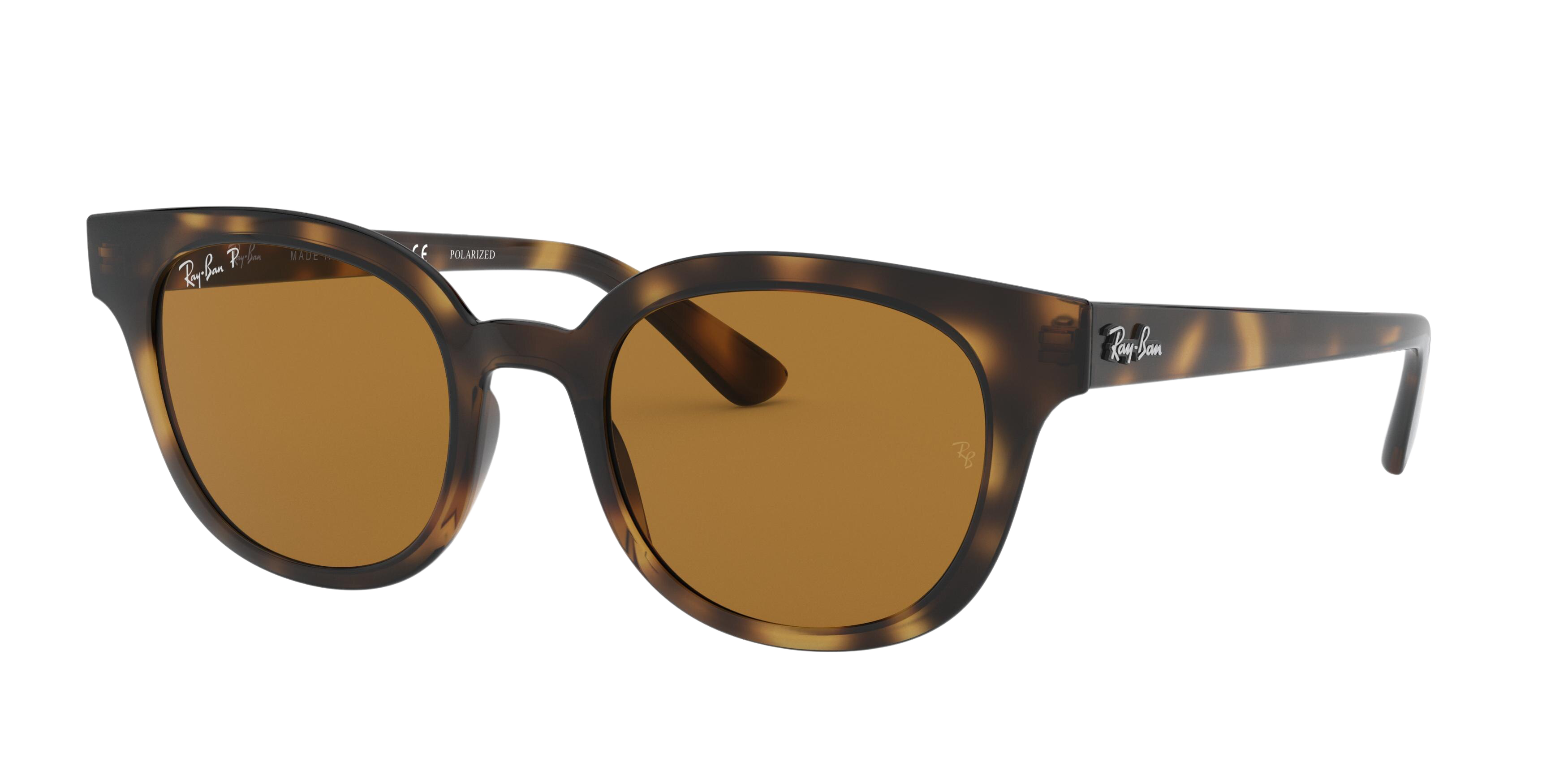 Ray-Ban RB4324 round sunglasses in Havana