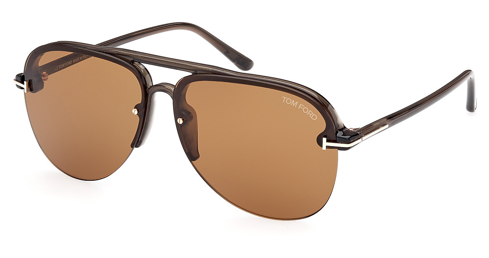 Tom Ford FT1004 aviator sunglasses in Mastic/Brown