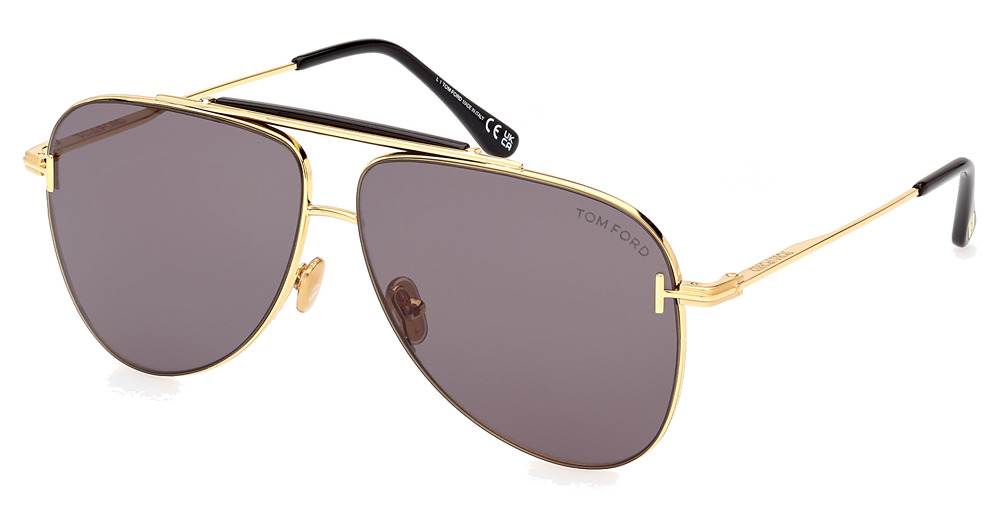 Tom Ford FT1018 aviator sunglasses in Shiny Deep Gold/Smoke