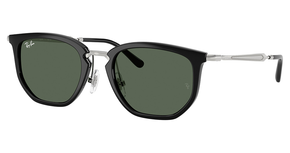 Ray-Ban RJ9085S round sunglasses in Black/Dark Green