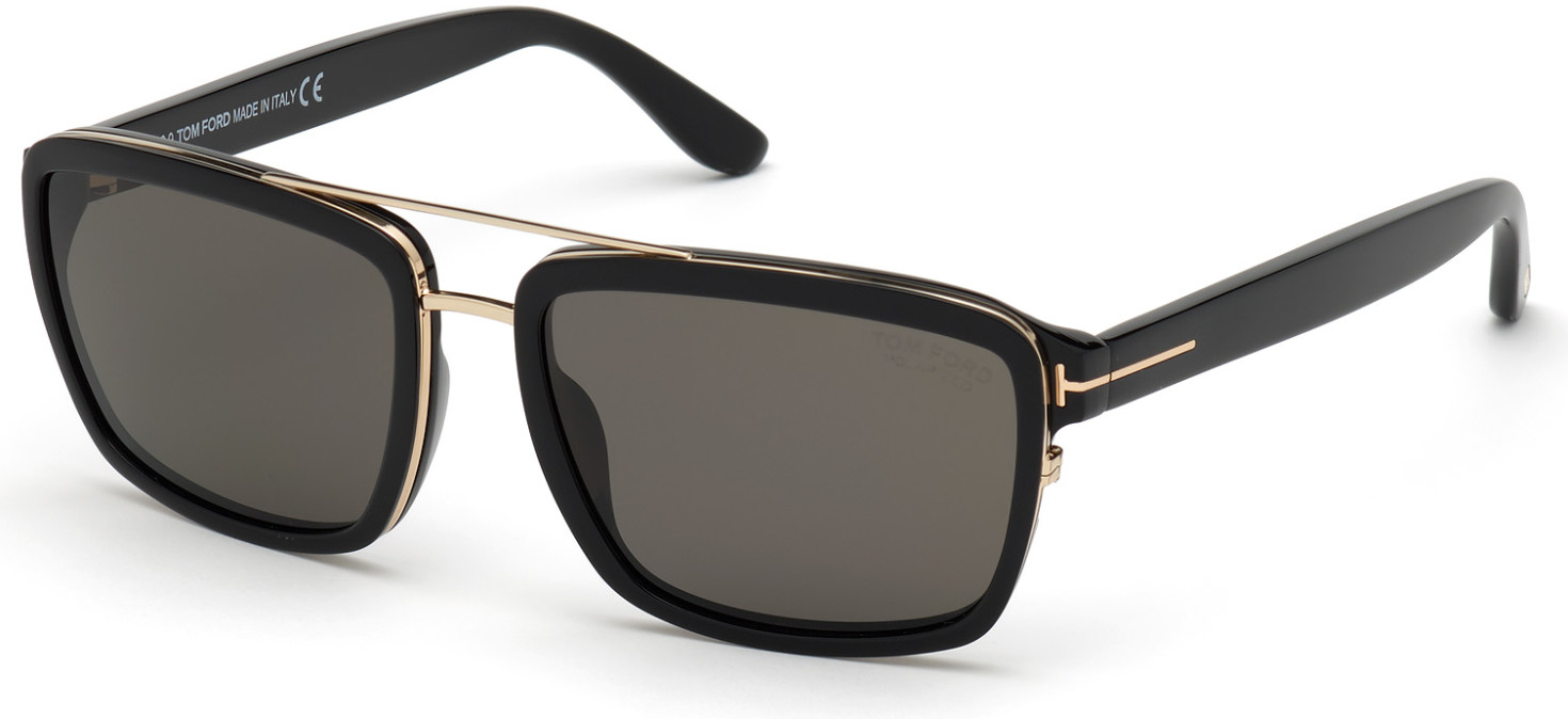 01D - Shiny Black / Smoke Polarized Lenses