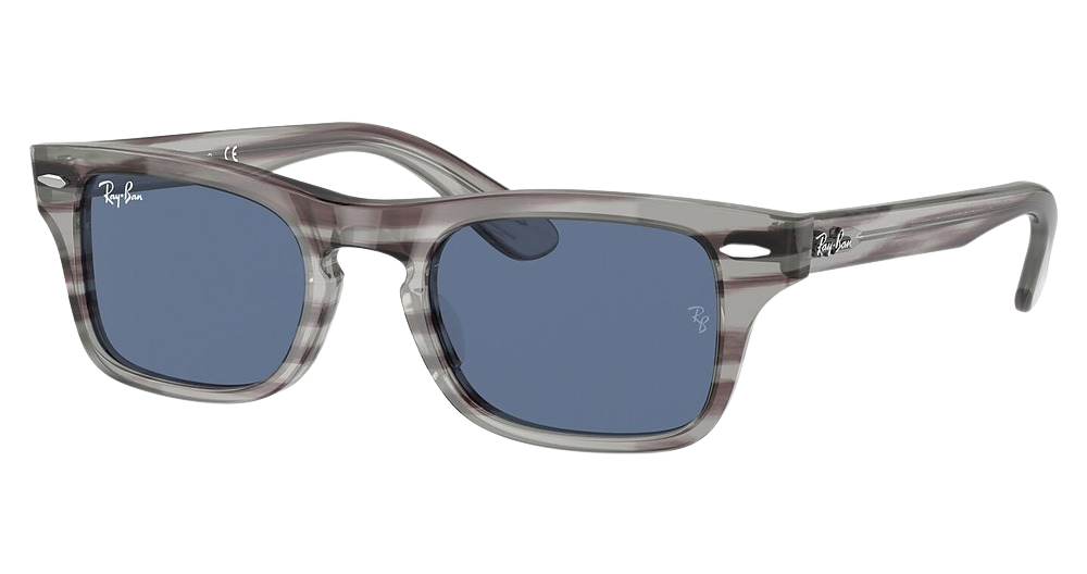 Ray-Ban RJ9083S JUNIOR BURBANK rectangle sunglasses in Striped Grey/Dark Blue