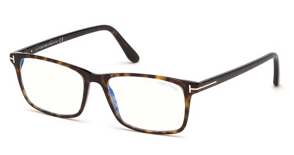 Tom Ford FT5584-B irregular eyeglasses in Dark Havana