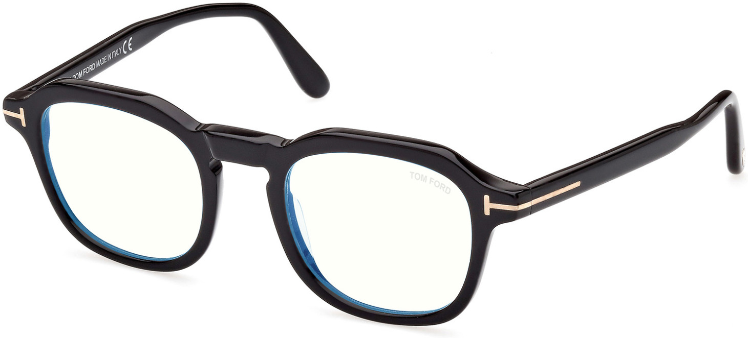 Tom Ford FT5836-B irregular eyeglasses in Shiny Black