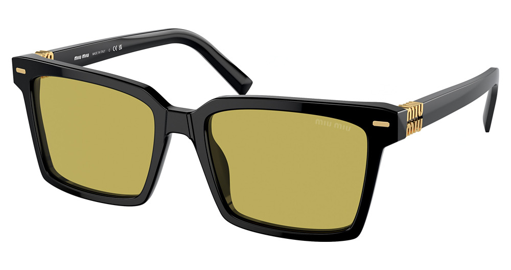 Miu Miu MU 13ZS square sunglasses in Black/Olive Green