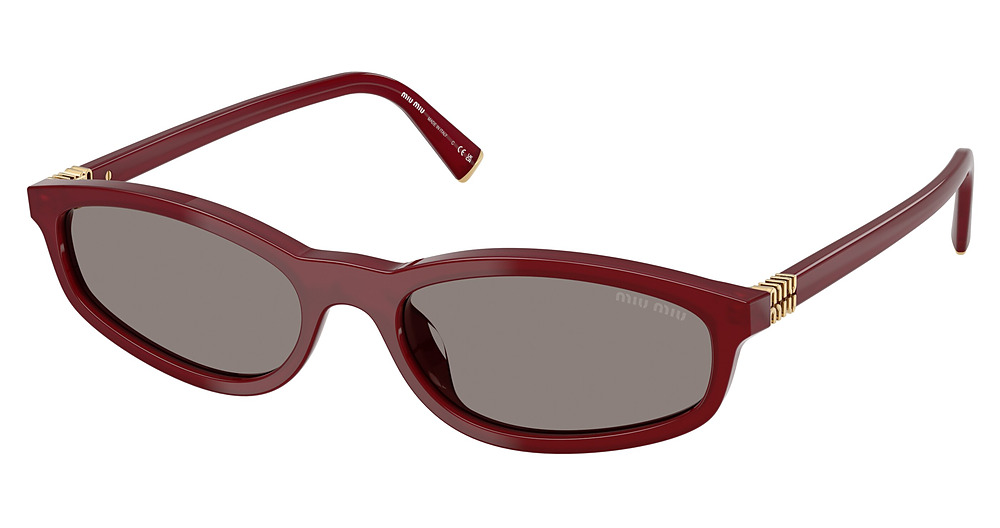 Miu Miu MU A06S round sunglasses in Opal Burgundy/Dark Grey