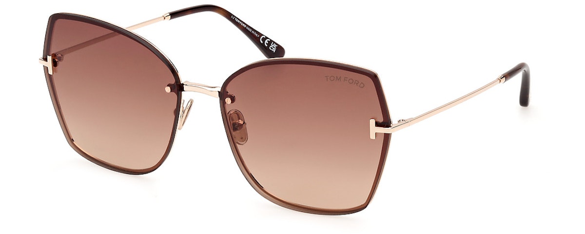 shiny rose gold / gradient brown