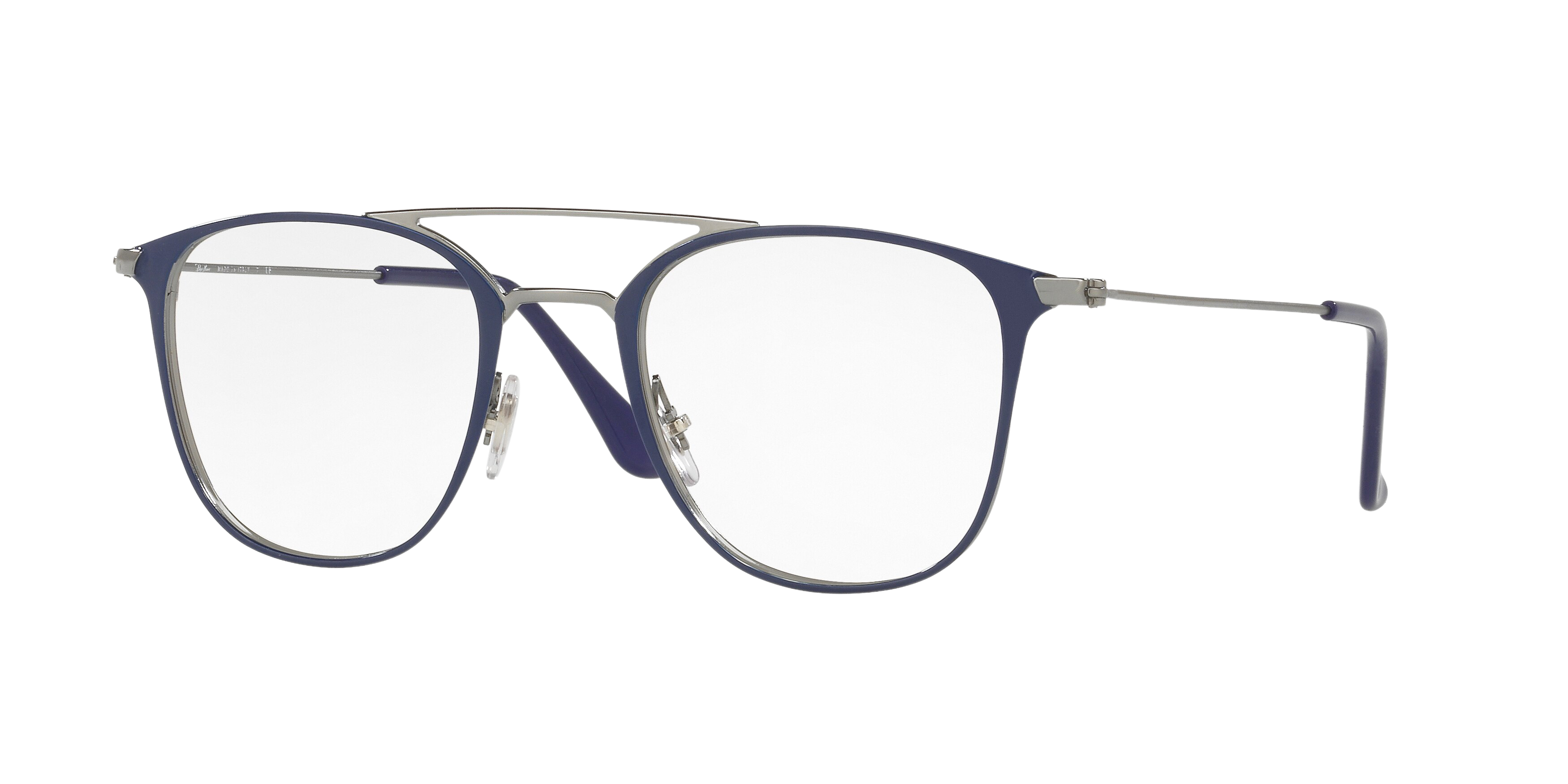 Ray-Ban RX6377 square eyeglasses in Gunmetal/Shiny Blue