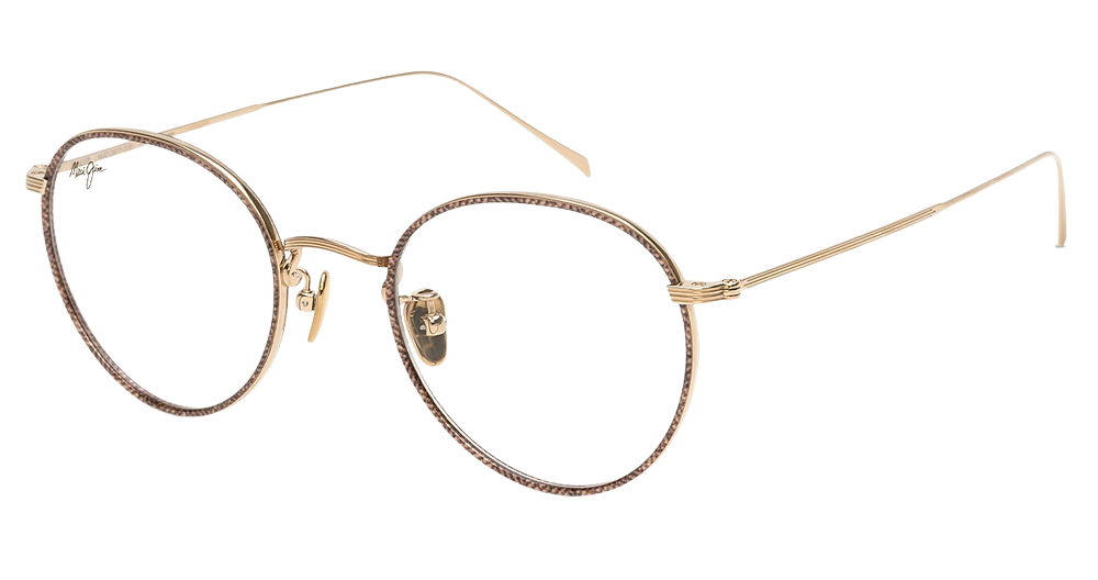 Gold with Brown Fabric Pattern Eye Rim