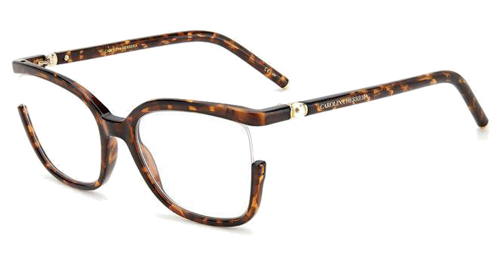 Carolina Herrera CH 0004 rectangle eyeglasses in Havana
