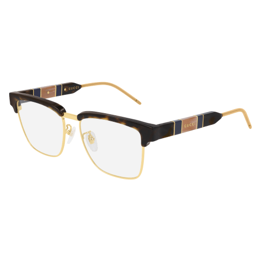 Gucci GG0605O square eyeglasses in Havana Havana Transparent