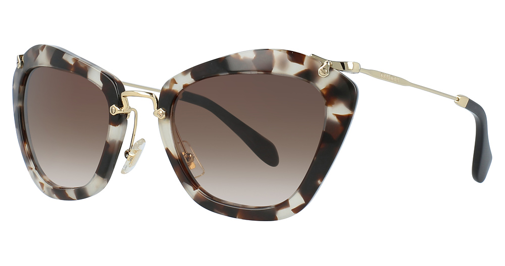 Miu Miu MU 10NS cateye sunglasses in Opal Ivory Havana/Brown Gradient