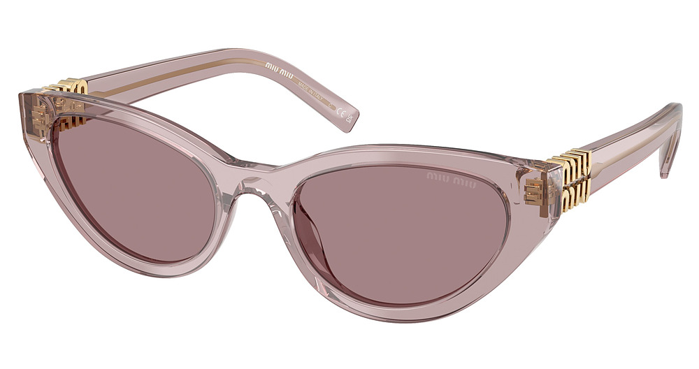Miu Miu MU A04S round sunglasses in Mauve Trasparent/Light Purple Brown
