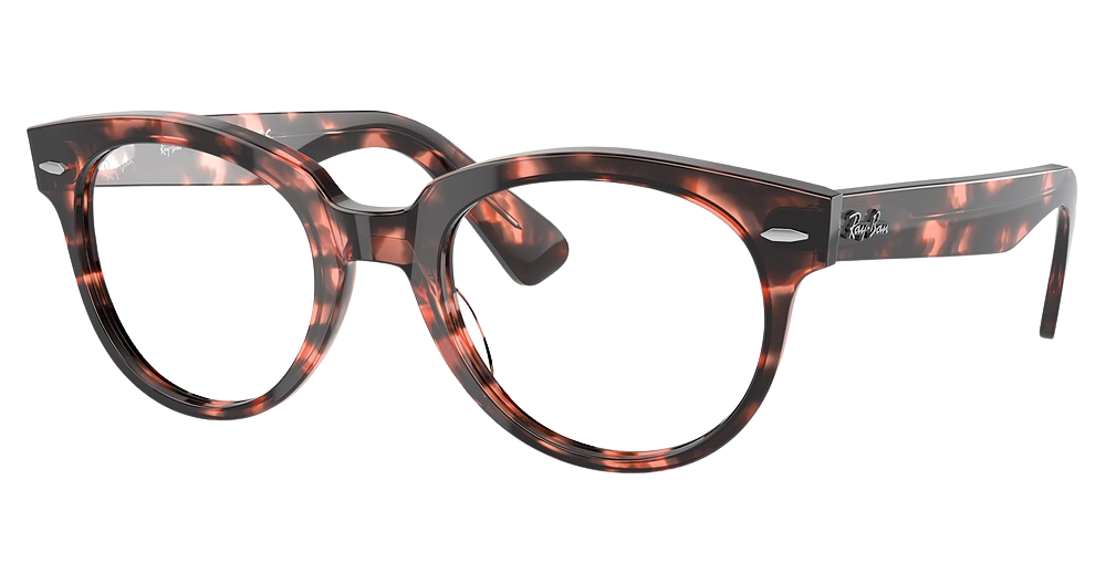 Ray-Ban RX2199V round eyeglasses in Pink Havana