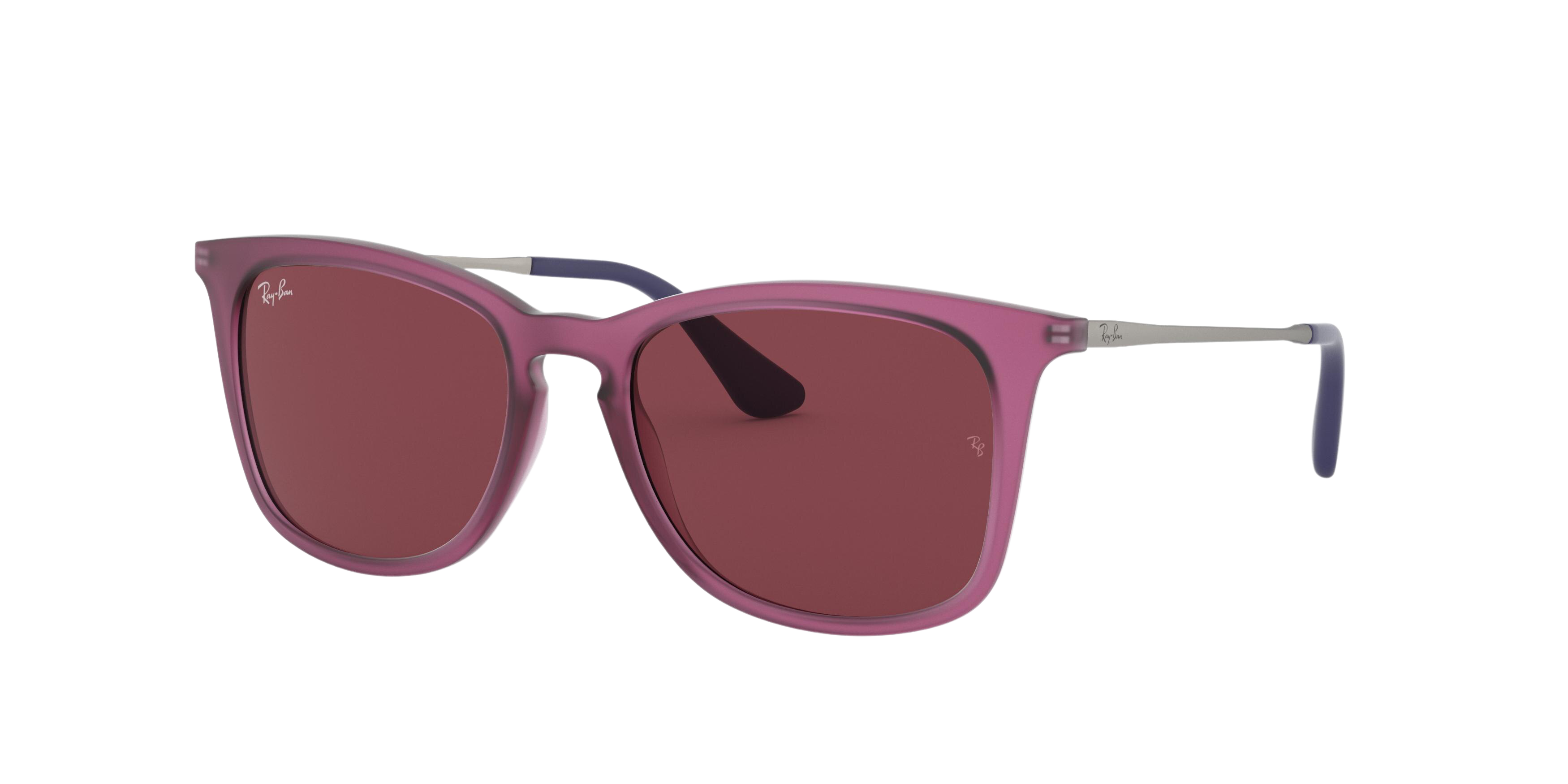 Ray-Ban RJ9063S square sunglasses in Rubber Trasparent Fuxia