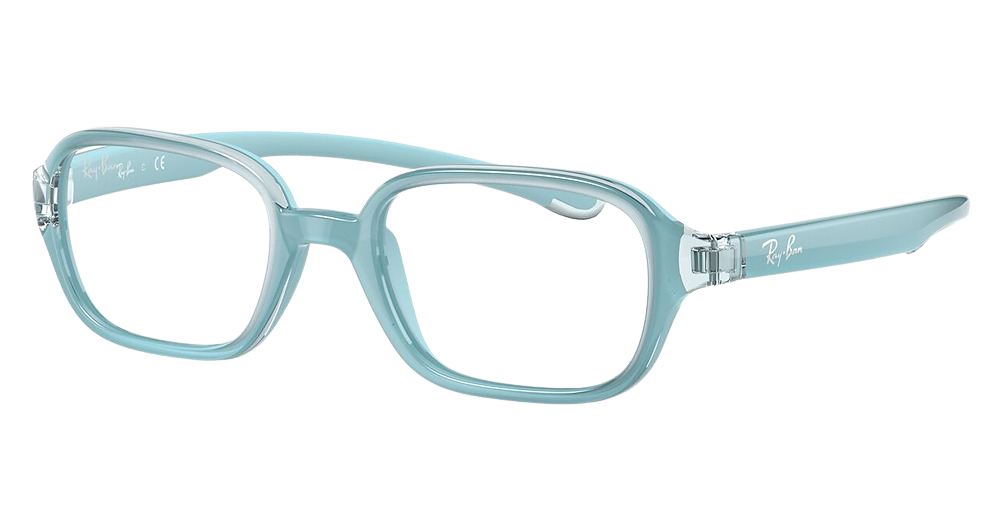 Ray-Ban RY9074V rectangle eyeglasses in Light Blue on Rubber Lig