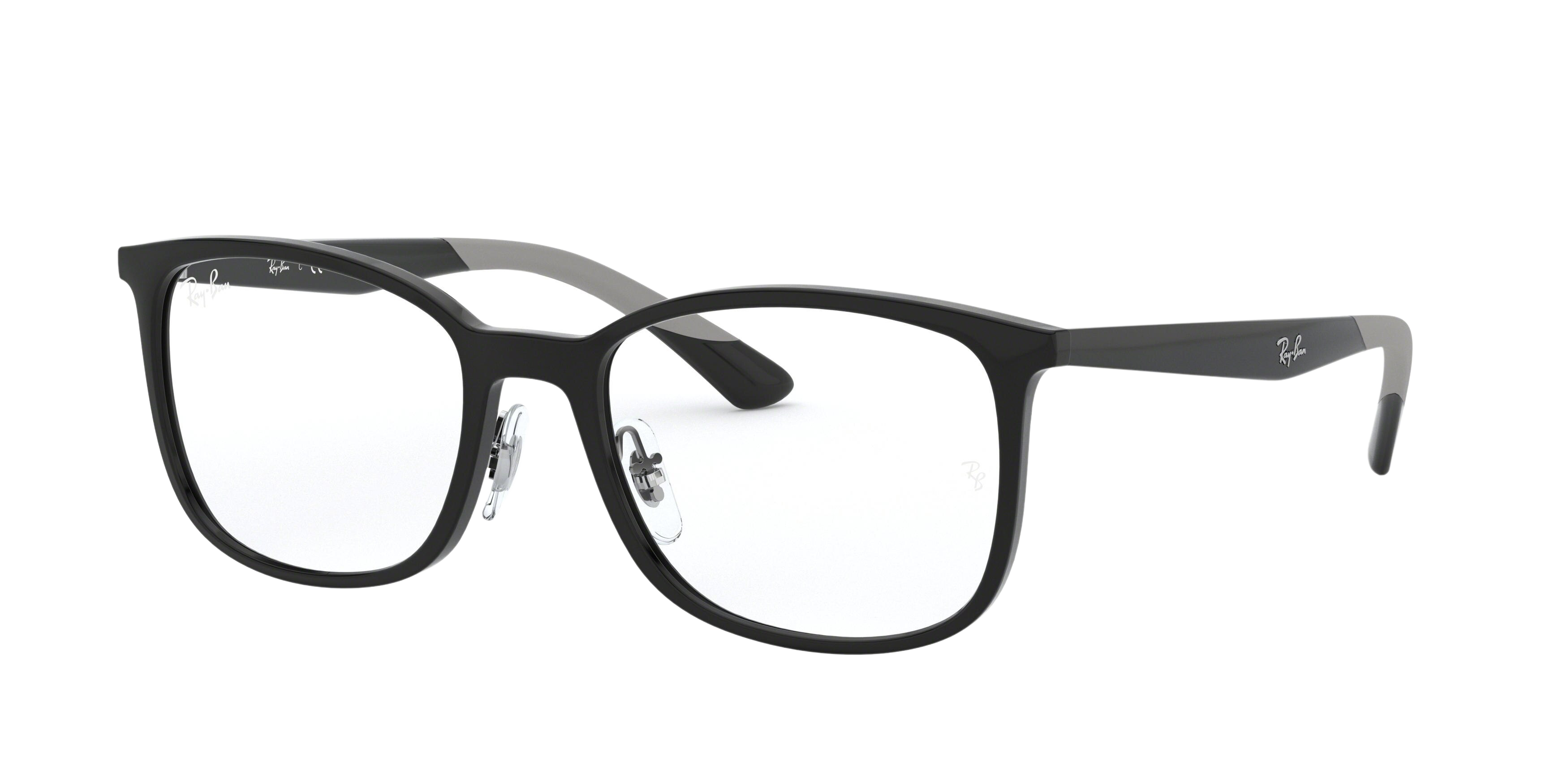 Ray-Ban RX7142 square eyeglasses in Shiny Black