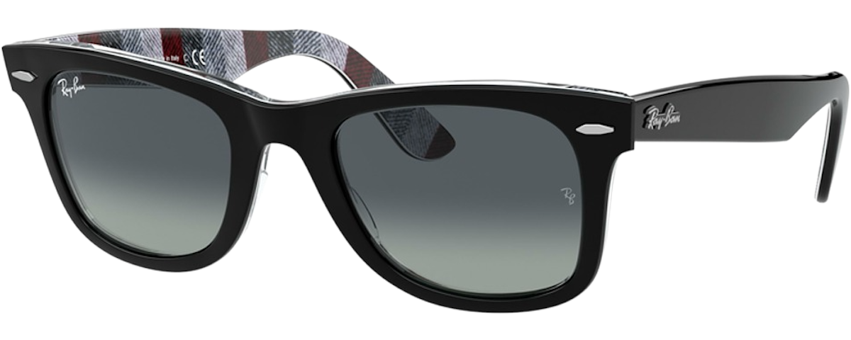 BLACK ON CHEVRON GREY/BU / LIGHT GREY GRADIENT BLUE