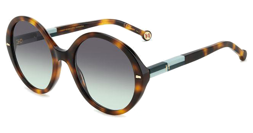 Carolina Herrera HER 0177/S round sunglasses in Havgreen H/Grey Green