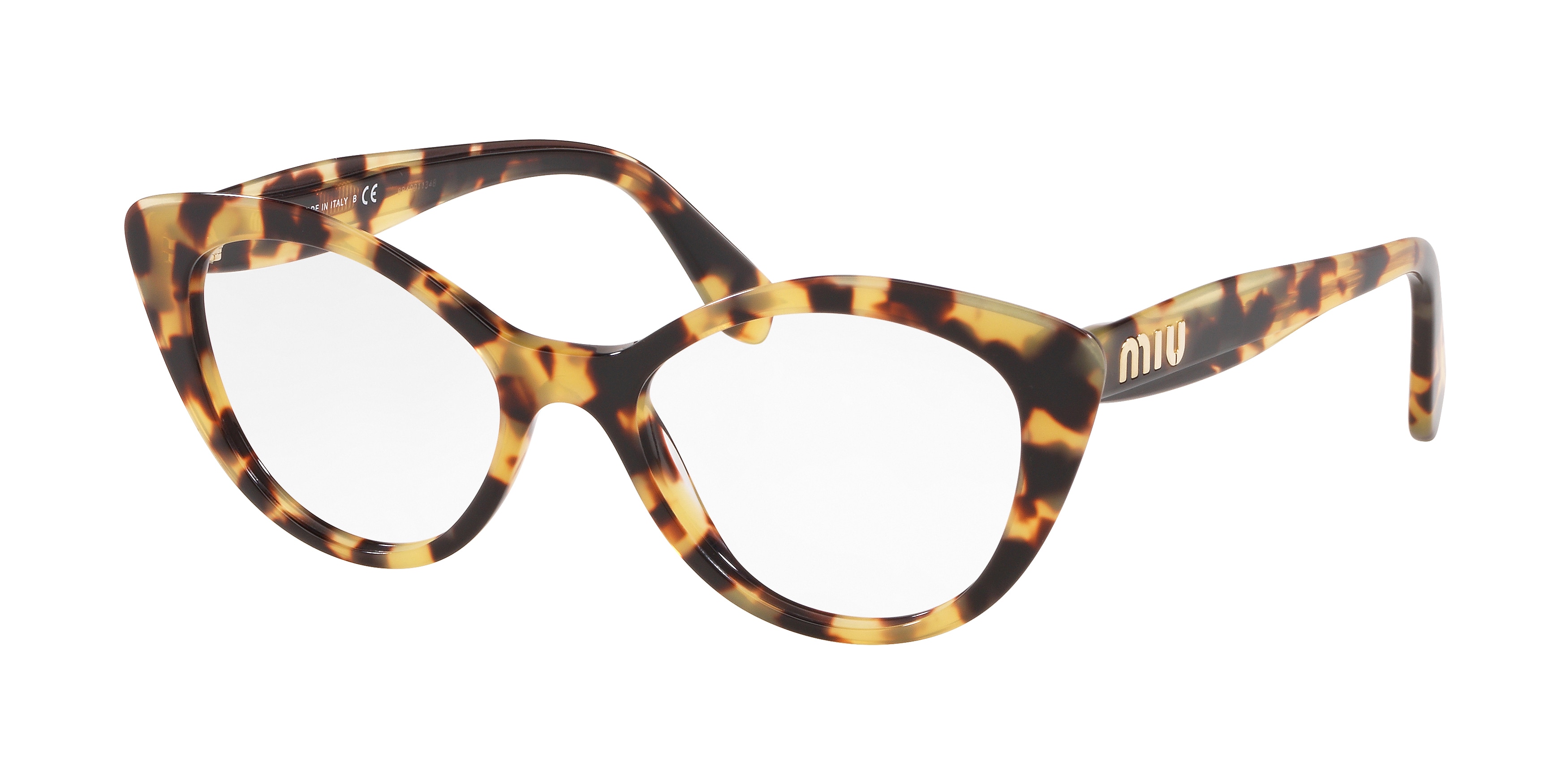 Miu Miu MU 01RV cateye eyeglasses in Light Havana