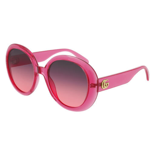 Gucci GG0712S round sunglasses in Pink Pink Red/Nylon