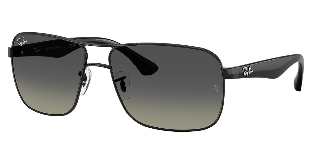 Ray-Ban RB3516 aviator sunglasses in Black/Gradient Grey
