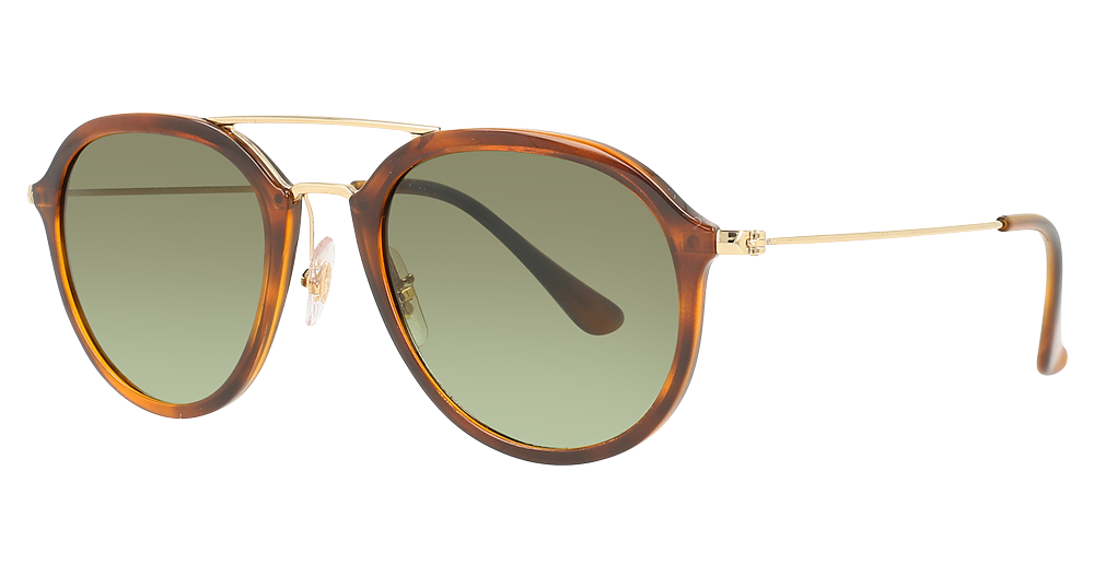 Ray-Ban RB4253 aviator sunglasses in Stripped Havana/Green Gradient Brown