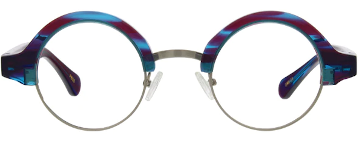 Purple with Blue Stripes with Silver Rim
