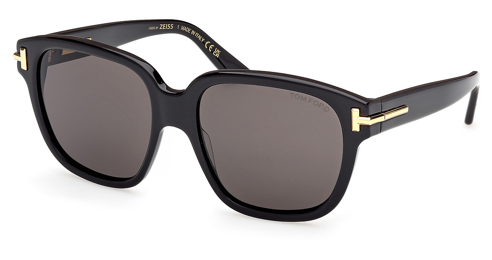 Tom Ford FT1236 square sunglasses in Shiny Black/Smoke