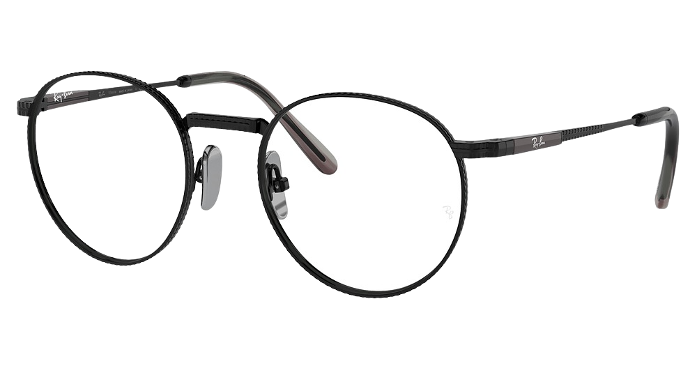 Ray-Ban RX8237V ROUND TITANIUM round eyeglasses in Black