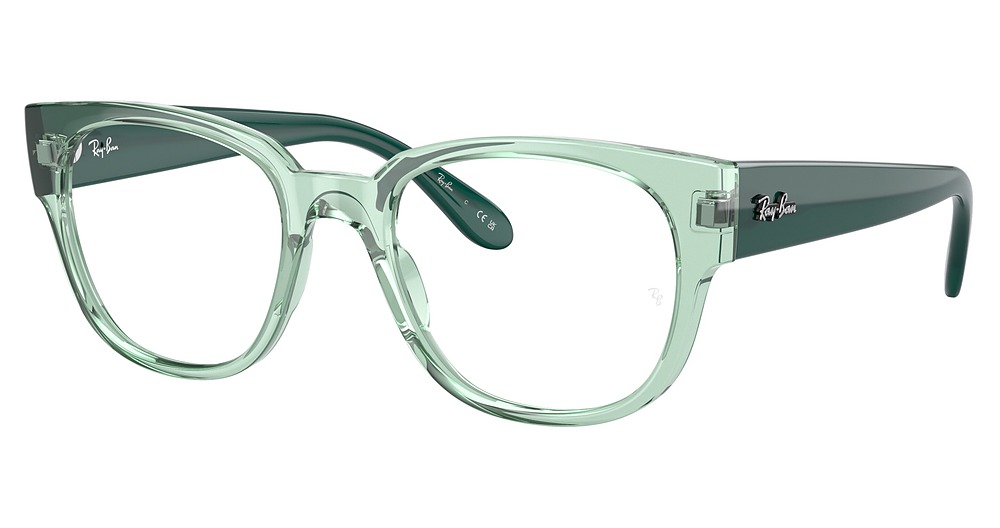 Ray-Ban RX7210 round eyeglasses in Transparent Green