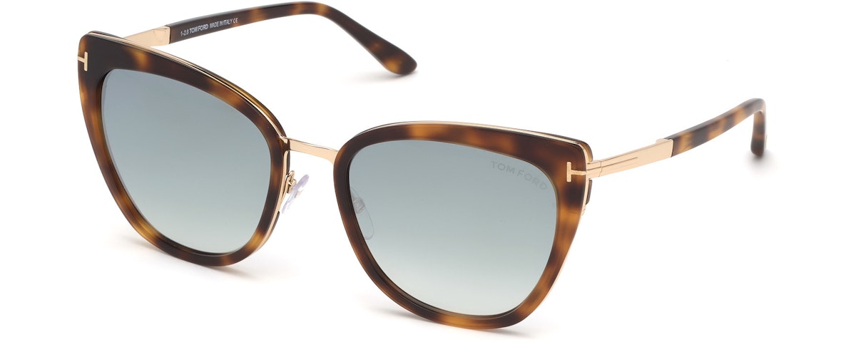 Classic Havana, Rose Gold/ Grad. Turquoise-To-Sand Silver Flash Lenses