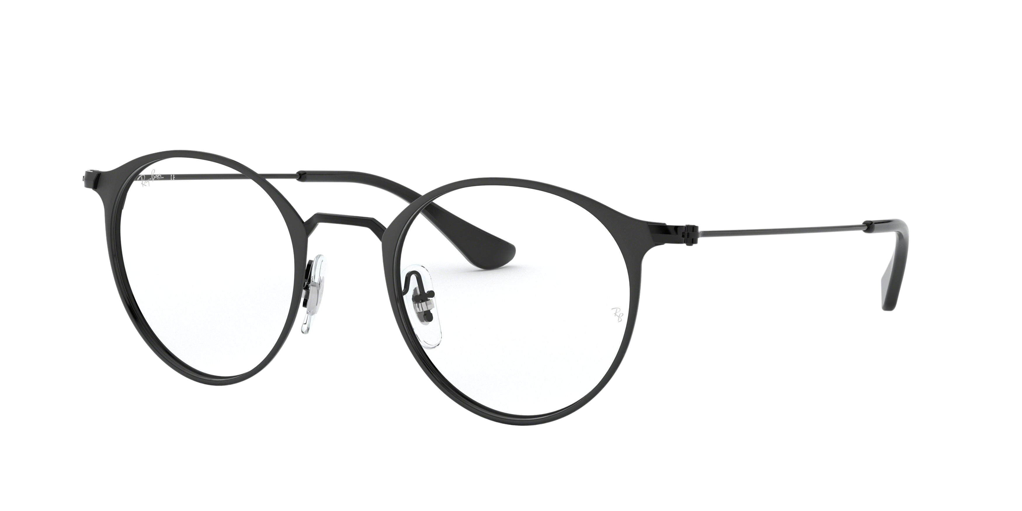 Ray-Ban RX6378 round eyeglasses in Black/Matte Black