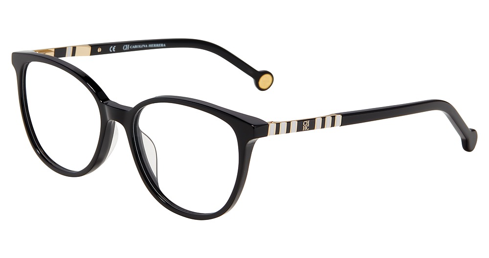 Carolina Herrera VHE839K round eyeglasses in Black 0700