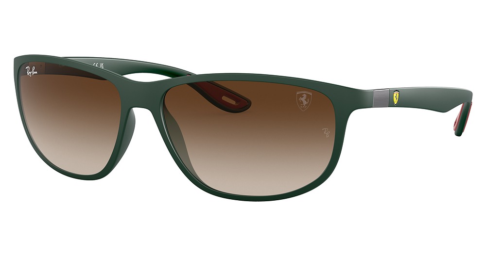 Ray-Ban RB4394M round sunglasses in Matte Green/Brown Gradient