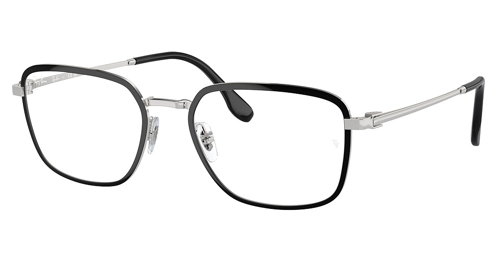 Ray-Ban RX6511 round eyeglasses in Black on Silver