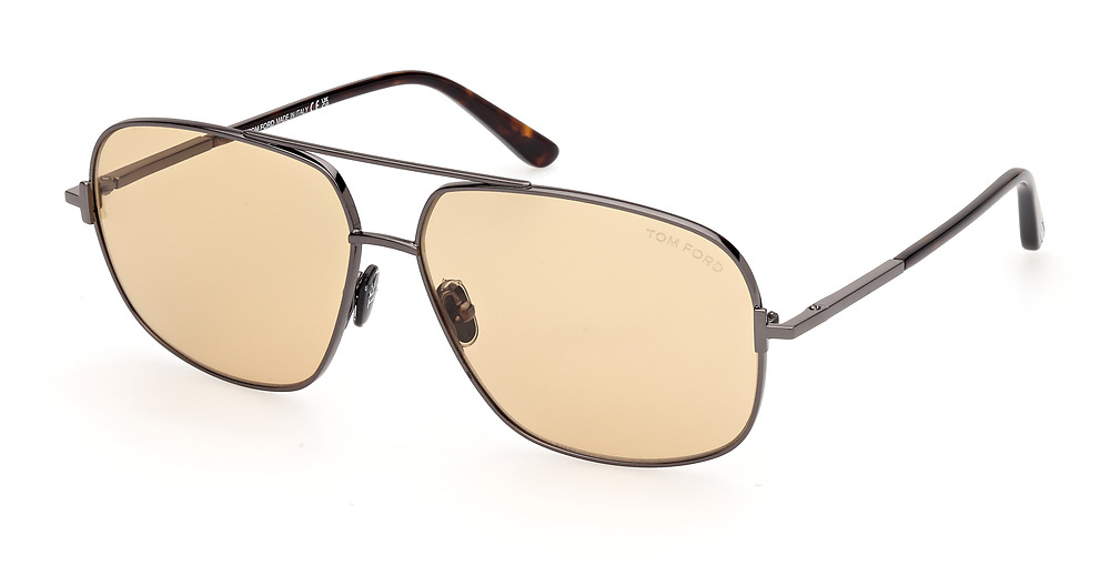 Tom Ford FT1096 aviator sunglasses in Shiny Gunmetal/Brown